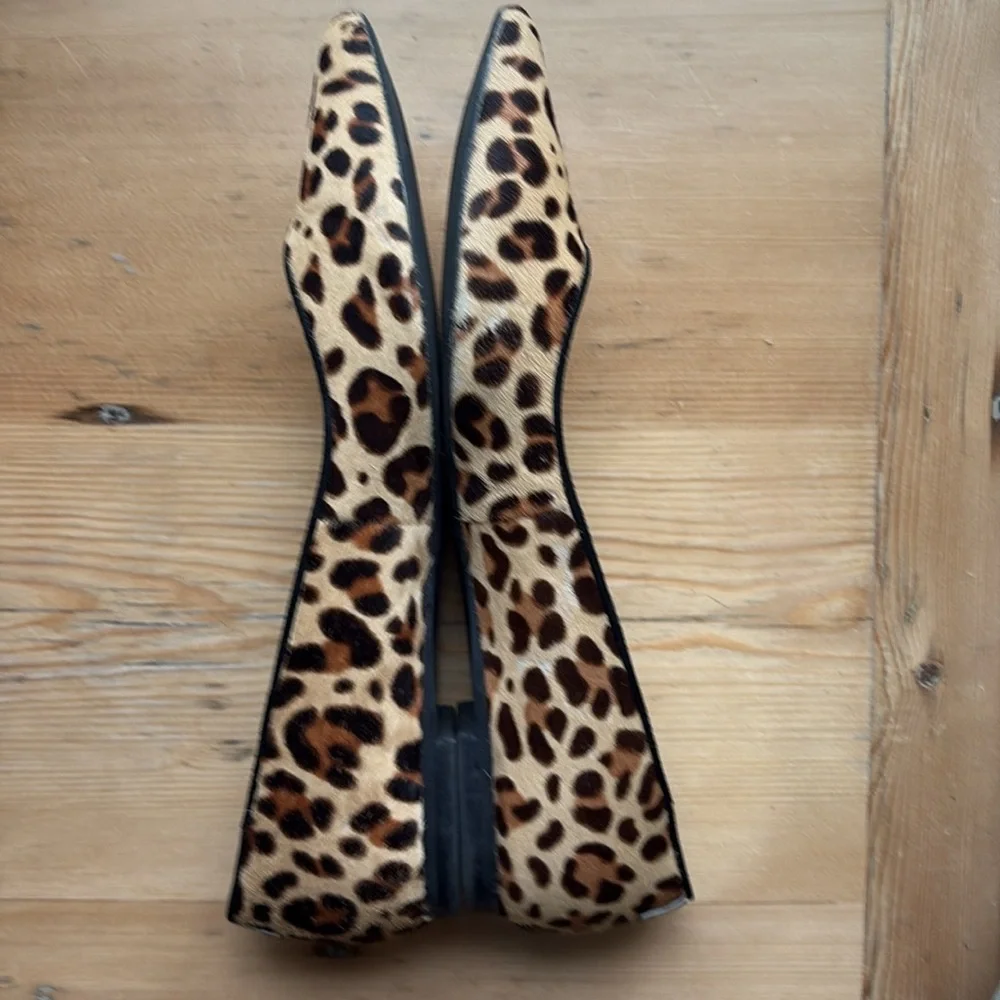 Marc Fisher Brown and Black Cow Fur Flats Sleek Pointed-Toe Loafers Size 7.5 EUC - Picture 5 of 11